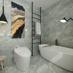 Modern Peel and Stick Splash Guard PVC Rectangular Wallpaper for the Shower