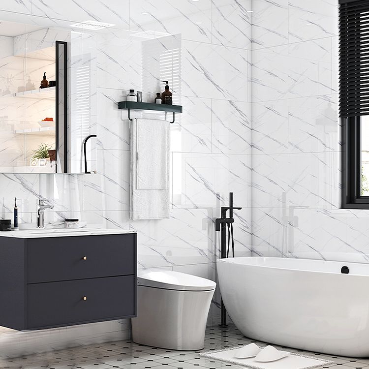 Simple Tile Wallpaper Plastic Waterproof Peel and Stick Backdrop