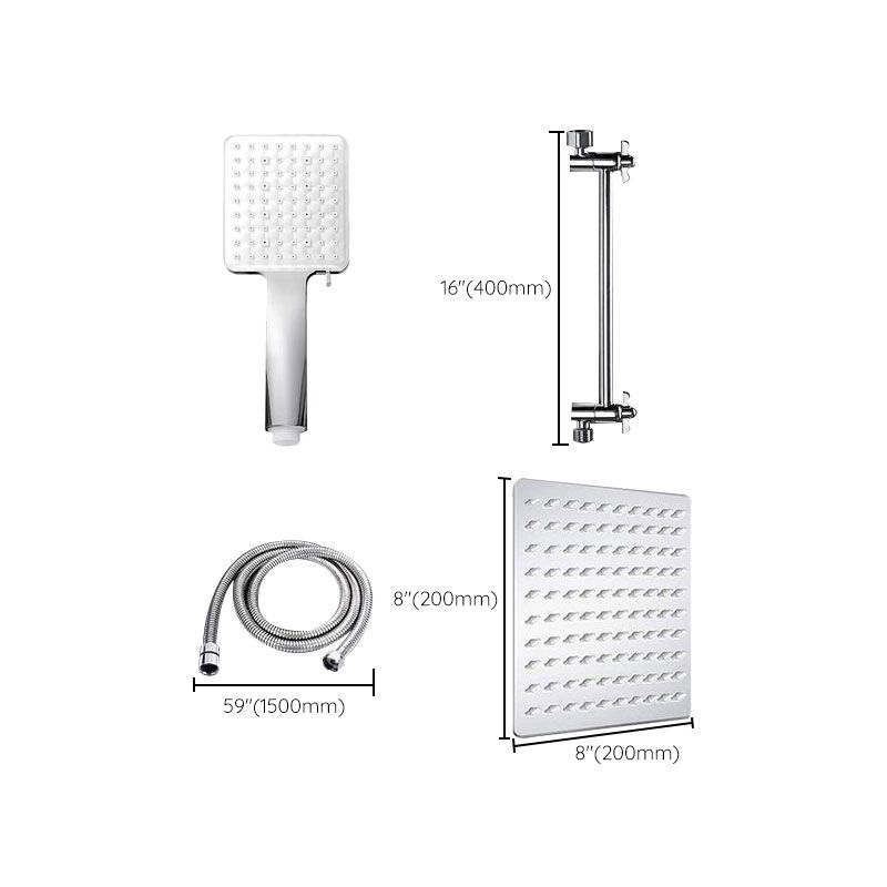 Contemporary Shower Head Combination Polished Stainless Steel Wall-Mounted Shower Head