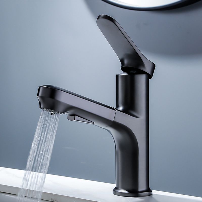 Vessel Sink Faucet Modern Pull-Out Bathroom Faucet with One Lever Handle