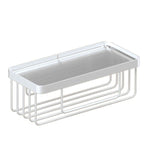 White Metal and Acrylic Bathroom Accessories as a Single Piece or in a Set with Bathroom Shelf