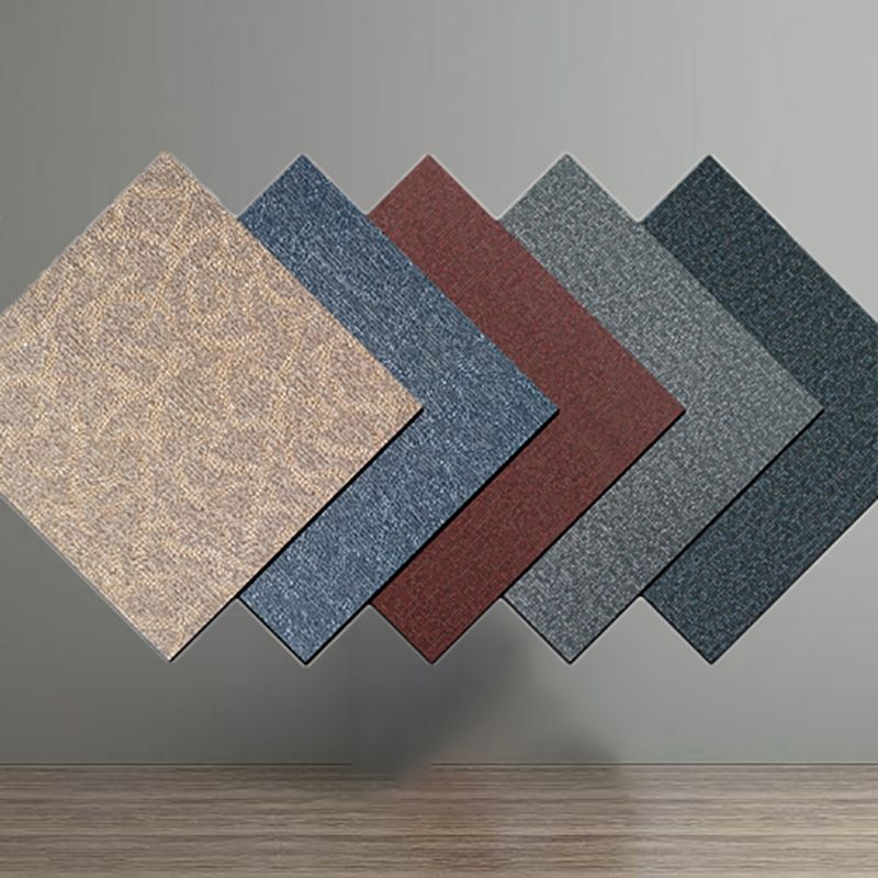 Square Plastic Floor Water-Repellent Fabric Look Peel & Stick Floor Tiles