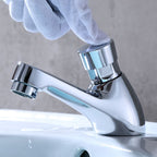 Modern sink faucet with brass knob handle, low arc, washbasin faucet