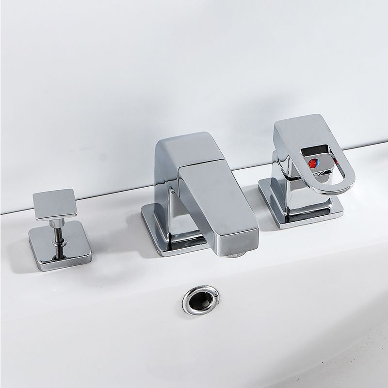Bathroom faucet lever handle brass handheld shower sink faucet