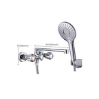 Contemporary Bathtub Faucet Trim Chrome Wall-Mounted Swivel Spout with Hand Shower