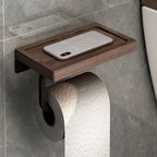 7-piece bathroom accessory set metal bath set with wood accents