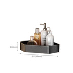 Contemporary bathroom accessory set with black finish and bath shelf/towel bar