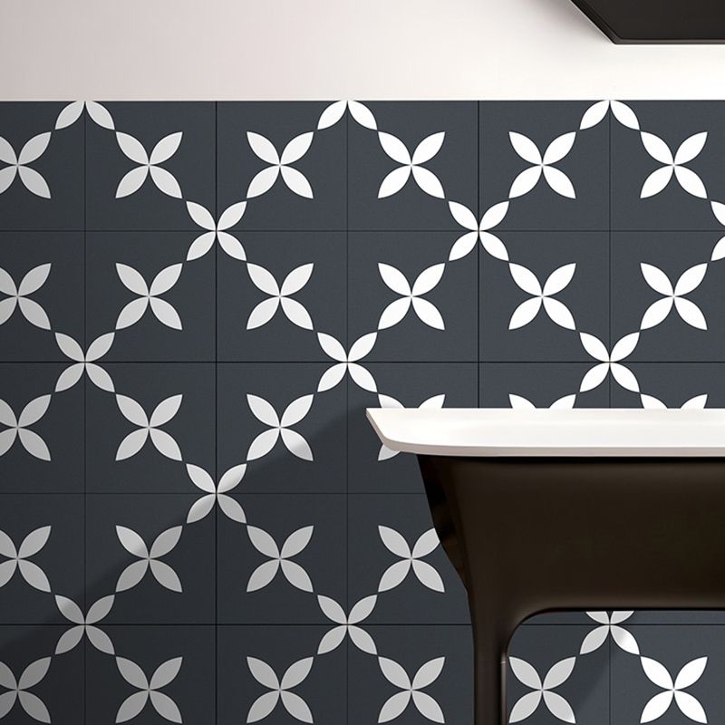 Square Indoor Vinyl Flooring Peel and Stick Floral Print Waterproof Vinyl Flooring