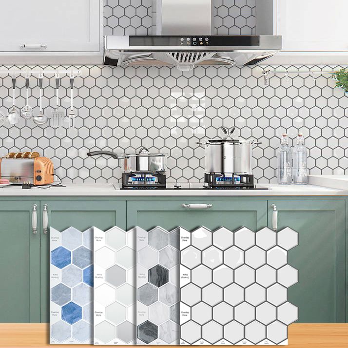 Square Peel and Stick Back Wall Modern Plastic Peel and Stick Back Wall