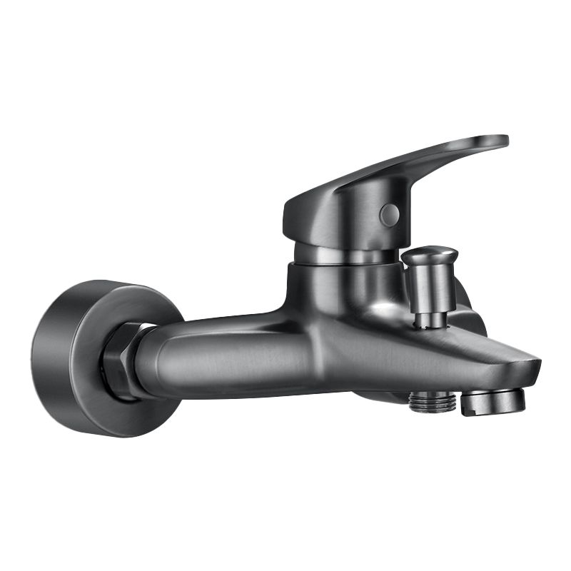 Solid Bathtub Faucet Handheld Shower Hose Lever Handle Wall-Mounted 2 Holes Bathtub Fill Valve