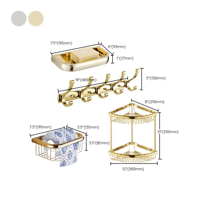 Chrome/Gold Bathroom Accessories Set Modern Metal Bathroom Hardware Set
