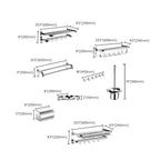 Classic Polished Chrome Bathroom Accessory Set Towel Rail/Paper Holder/Bathrobe Hook Included