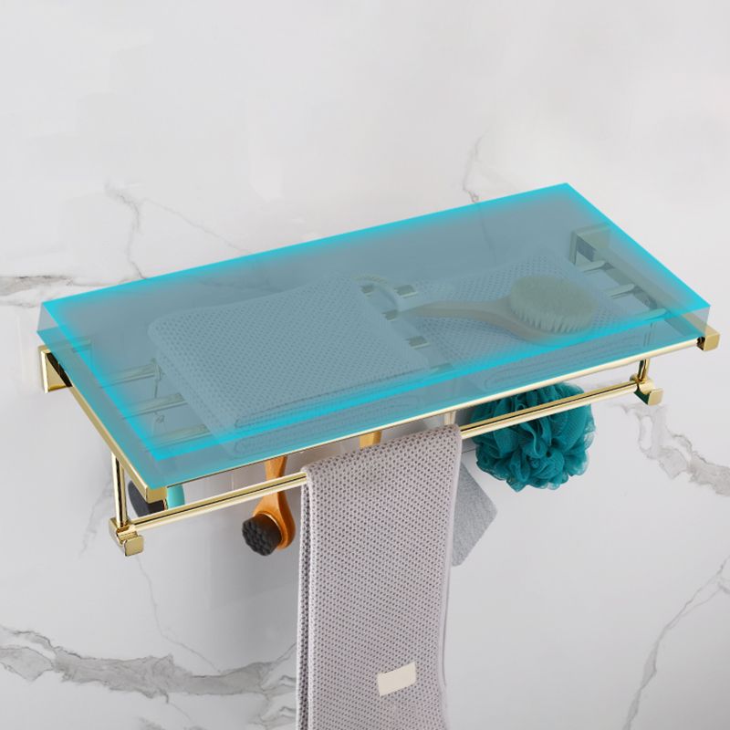 Gold Modern Bathroom Set, Polished Gold, 4 Pieces, Towel Holder, Paper Holder