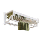 Modern bathroom accessory set in white with bath shelf/towel bar/bath towel hooks