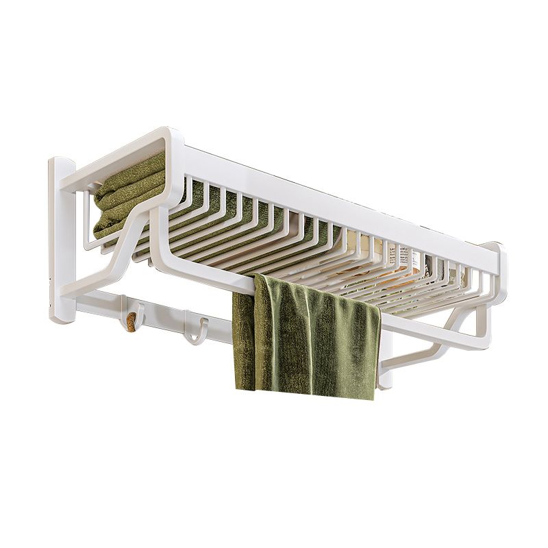 Modern bathroom accessory set in white with bath shelf/towel bar/bath towel hooks