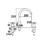 Traditional Style Roman Tub Faucet Copper Wall Mounted Roman Tub Faucet