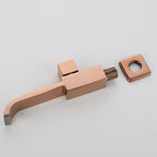 Contemporary Wall Mounted Bathroom Faucet Handle Knob Solid Brass Square Faucet