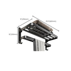 Black Aluminum Bathroom Accessory Set Modern Bathroom Shelf / Towel Bar & Paper Holder