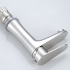 Modern Basin Tap Monochrome Center Mount Low Arc Faucet for Bathroom