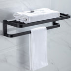 Modern Classic Bathroom Accessories Set in Stainless Steel Matte Black Bathrobe Hook/Towel Ring Bar