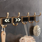 Black and Brass Bathroom Hardware Set Modern Stainless Steel Bathroom Shelf/Towel Holder/Paper Holder
