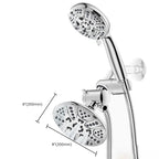 Contemporary Shower Combo Dual Shower Head Chrome Ceiling Mounted Round Shower Head