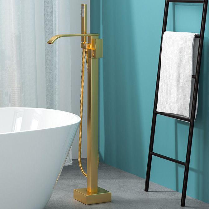 Modern Freestanding Bathtub Faucet Copper Floor Mounted Freestanding Bathtub Faucet
