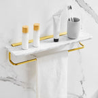 7-piece bathroom accessory set marble and metal bathroom hardware