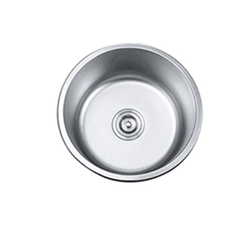 Round Single Bowl Kitchen Sink Stainless Steel Sink with Drain Strainer Set