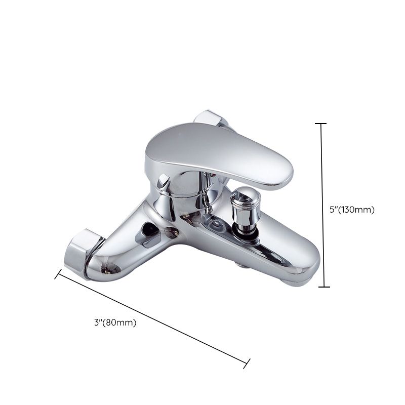 Modern Silver Faucet Copper with 1-Handle 2-Hole Bathroom Faucet