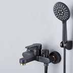 Modern Bathtub Faucet Lever Handle Wall Mounted Fixed Bathtub Faucet