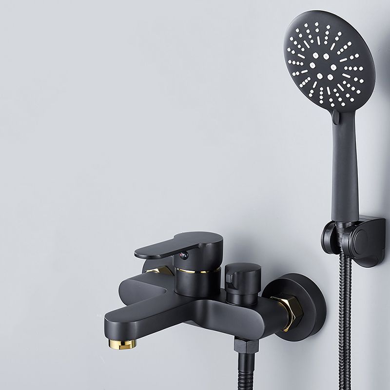 Modern Bathtub Faucet Lever Handle Wall Mounted Fixed Bathtub Faucet