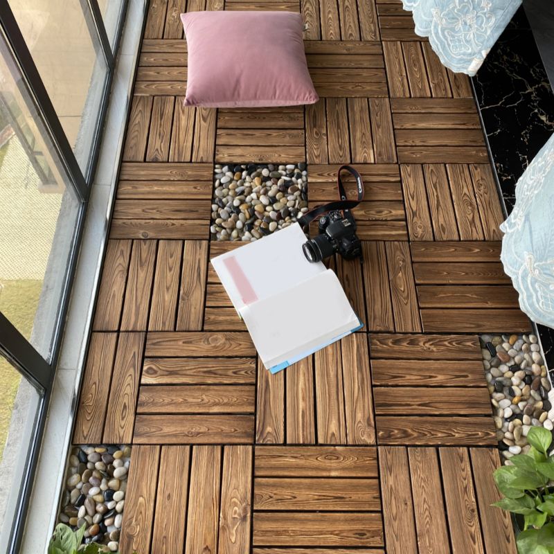 Outdoor composite decking tiles with snap-in stripe detail kit decking tiles