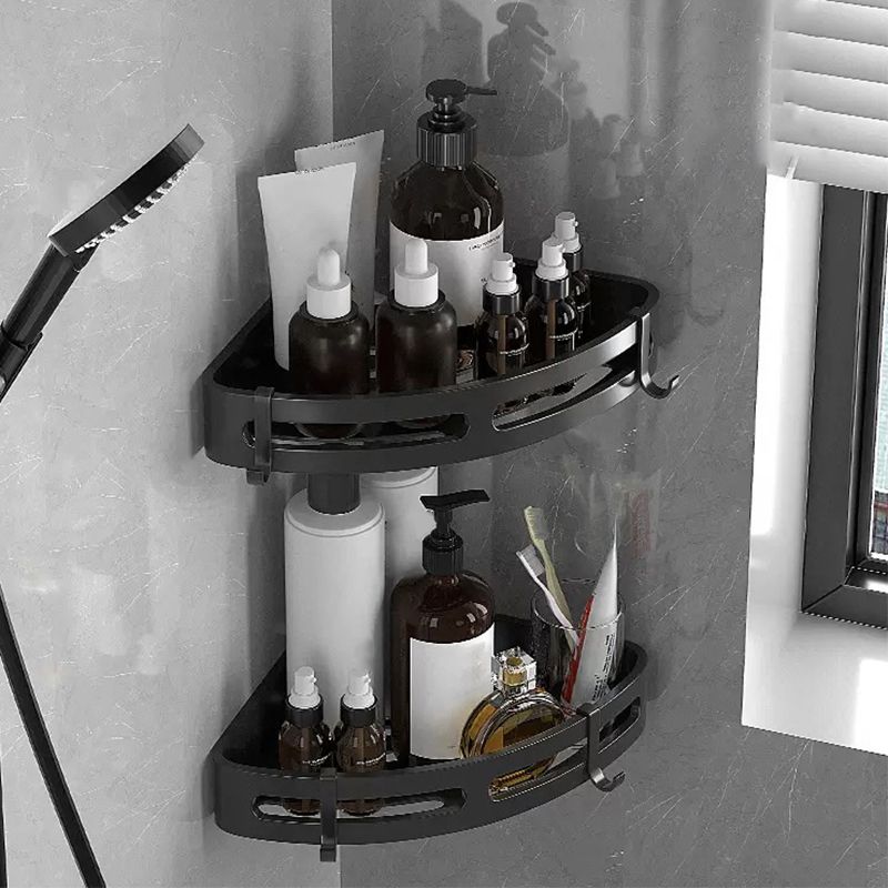 Modern Bathroom Hardware Set Bathroom Shelf Silver/Black Bathroom Accessories Set