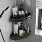 Modern Bathroom Hardware Set Bathroom Shelf Silver/Black Bathroom Accessories Set