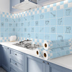 Modern Peel & Stick Mosaic Tiles Plastic Grid Peel and Stick Back Wall for the Kitchen