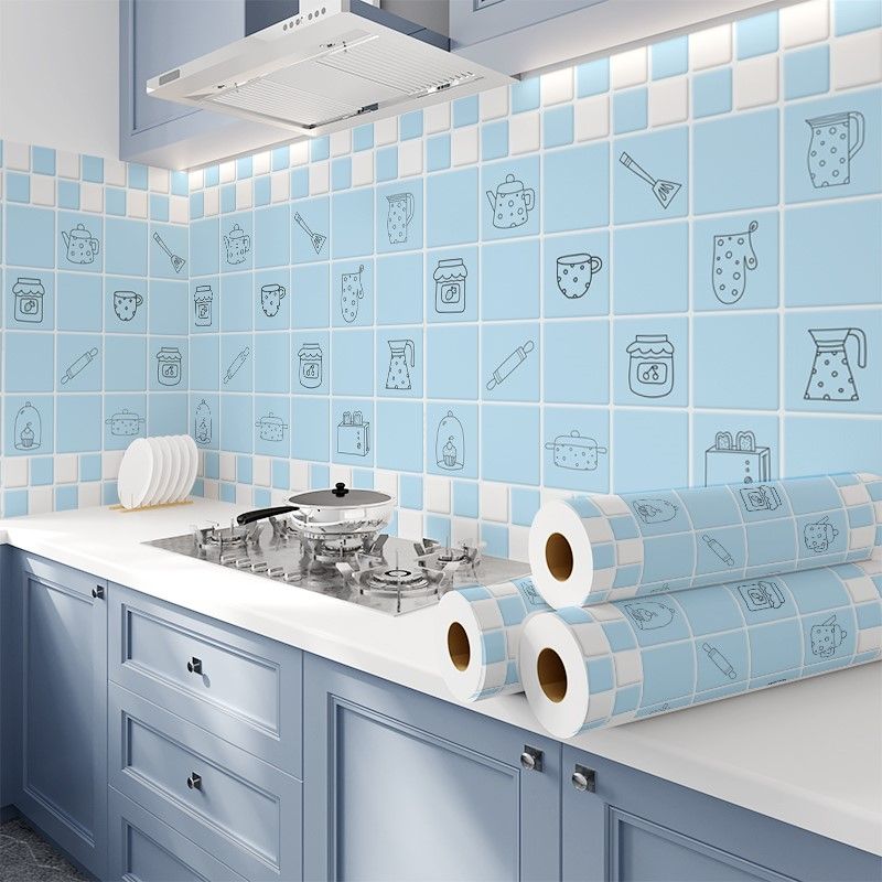 Modern Peel & Stick Mosaic Tiles Plastic Grid Peel and Stick Back Wall for the Kitchen