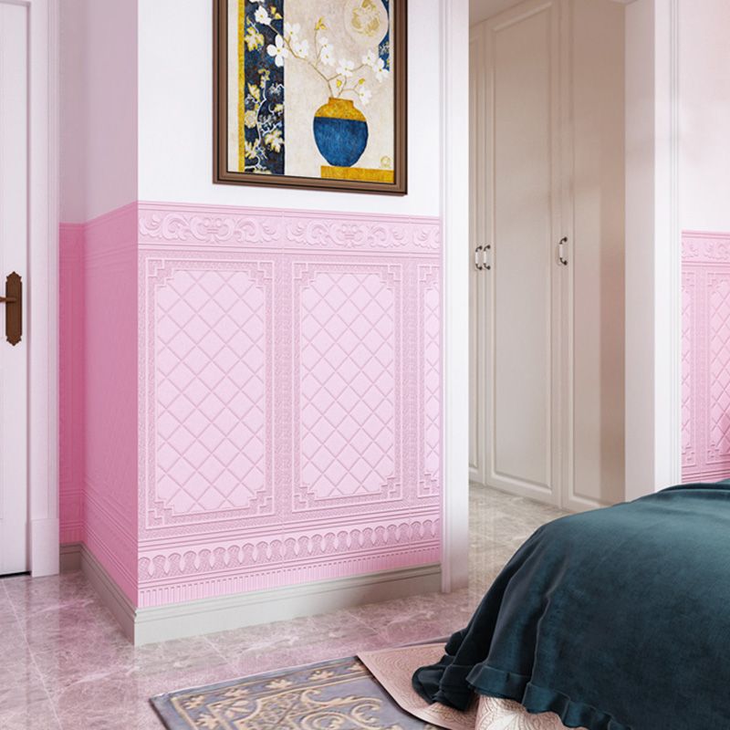 Glam Style Wall Cladding Living Room Peel and Stick 3D Embossed Waterproof Wall Cladding