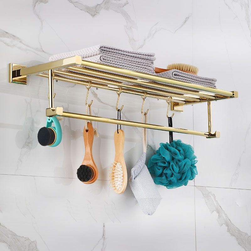 Gold Modern Bathroom Set, Polished Gold, 4 Pieces, Towel Holder, Paper Holder