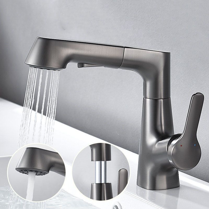 Modern centerset faucet with single lever handle for countertop sink bathroom fixture