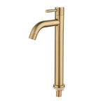 Round Single Handle Bathroom Faucet Single Hole Sink Faucet in Brushed Gold