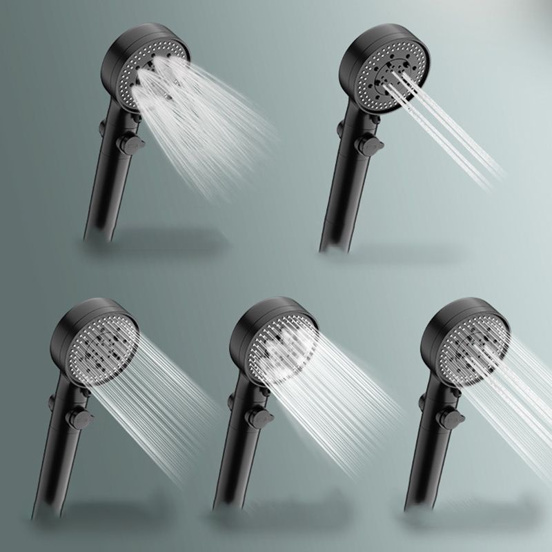 Bathroom Shower Head 5-Stream Round Hand Shower Holder Wall Mount Shower Head