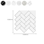 Square Peel & Stick Mosaic Tile Herringbone Peel and Stick Wall Tile