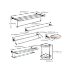 Modern bathroom accessory set paper holder towel bar stainless steel bathroom set