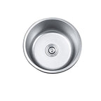Round Single Bowl Kitchen Sink Stainless Steel Sink with Drain Strainer Set