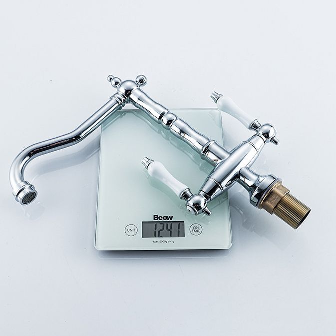 Traditional Kitchen Bar Faucet Double Handle High Arc No Sensor Bar Faucet