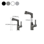 Modern Sink Faucet Pull-Down Lever Handle Brass Faucet Bathroom