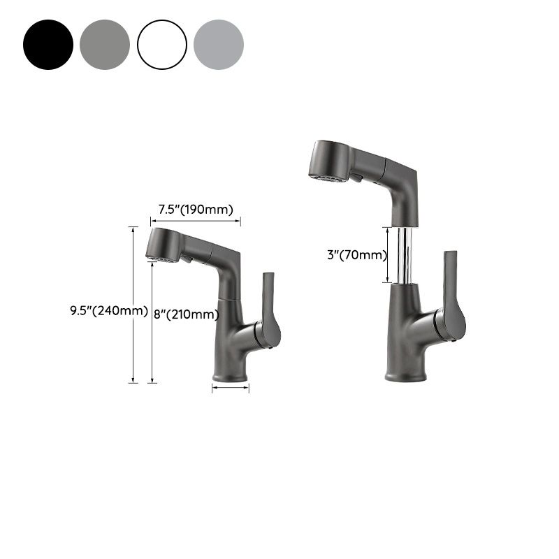 Modern Sink Faucet Pull-Down Lever Handle Brass Faucet Bathroom