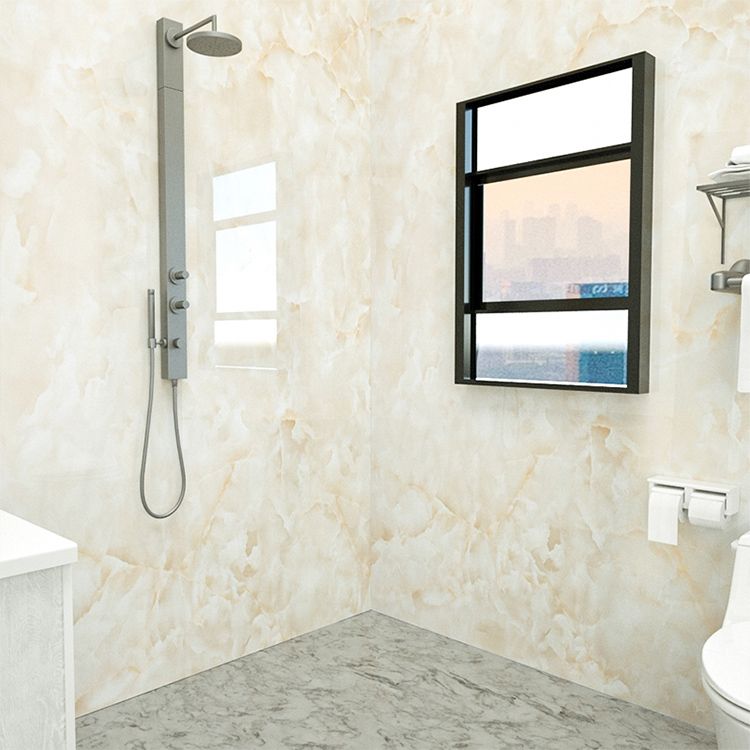 Marbleing Water-repellent Tile PVC Single Peel and Stick Tile for Bathroom Back Wall