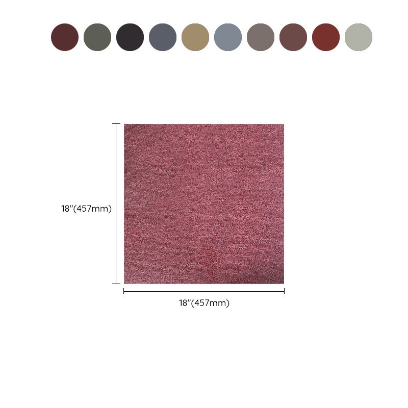 Square Plastic Floor Water-Repellent Fabric Look Peel & Stick Floor Tiles